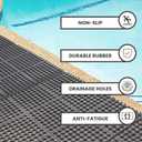 Envelor Interlocking Rubber Floor Mat Restaurant Kitchen Mat for Floor Anti Fatigue Bar Mat Door Mat Non - Slip Mat Indoor Outdoor Shower Pool Drainage Mat Durable Garage Flooring 36 x 36 Inch