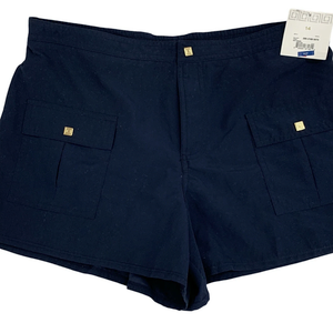 Liz Claiborne Womens Black Flat Front Casual Slash Pocket Shorts(Large)