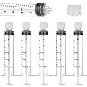 20 Pack 10ml/cc Luer Lock Syringe with Caps, Plastic Syringe without Needle for Liquid, Sterile Individually Wrapped
