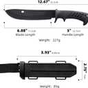 2 x Fixed Blade Knife with Kydex Sheath Durable Stainless Steel Survival Hunting Knives for Outdoor Use (KP004)