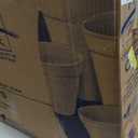 KKTONER PU Leather Round Rolling Stool with Back Rest Height Adjustable Swivel Drafting Work SPA Task Chair with Wheels (White)