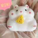 Hamster Squishy Squeeze Toys Bliss Squishy Hamster Cute Soft Cat Paw Squeezebliss 2 Pcs Pinch Family Silicone Squishies Tangcii Fidget Stress Relief Sensory Toys Gifts for Adults Women