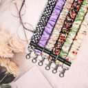 Lanyardio Stretchy Scrunchie Lanyard for ID Badges Keys, Cute Teacher Lanyard for Women with 2 Card Holders 19.20 Inch