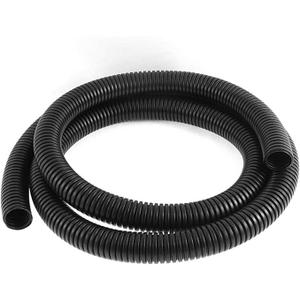 YXQ 10Ft 1/2inch ID Corrugated Tubing Not-Split Flexible Bellows Tube Pipe Preservative for Electric Conduit Liquid Black PE Plastic
