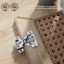 Chibery 2 Pack 1/2" Overlay 3D Soft Close Concealed Hinge, Face Frame Door, Small Angle Slow Close, Self Closing Hidden Satin Nickel, 105 Concealed Stainless Steel Hinges for Kitchen Cabinet Door