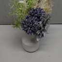 Mkono Small Artificial Flowers in Ceramic Vase 13.5" Centerpieces Coffee Table Decor, Silk Flower Arrangements for Home Decor Indoor Fake Flower Bouquet for Bathroom Dining Room Kitchen Wedding Blue