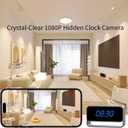 Mini WiFi Camera with Clock - Full HD 1080P - Wireless Nanny Cam for Home Office Security - Strong Night Vision - Cloud Storage