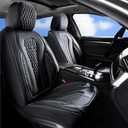 Coverado Seat Covers, Car Seat Covers Full Set, Black Car Seat Cover, Car Seat Covers Front Seats Back Seat Cover, Waterproof Car Seat Cushion, Leather Seat Covers Seat Protector Fit for Most Cars