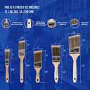 Pro Grade Paint Brushes, 5-Piece Paint Brush Set: Flat & Angle Brushes for Latex and Oil Paints, Stains, Interior & Exterior Home Improvement