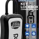 Rudy Run Key Lock Box for Outside  Large Outdoor Lockbox for Keys with Code, 4-Digit Combination Hidden Safe to Hide a Key Outside, Portable Safe Key Storage, 6.7 in, 1 Pack