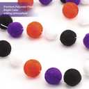 3 x GCQQ 2Packs Pompom Garland Black Orange Purple White 1.2" Large 60 Pom Pom Felt Ball Garlands 16.4Ft No DIY Halloween Garlands for Home School Fall Party Decor