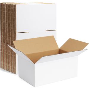 Famagic 10 Pack 9x6x4 Inch Small Shipping Boxes White Corrugated Cardboard Boxes Mailer for Small Business, Mailing Boxes for Packaging Bulk