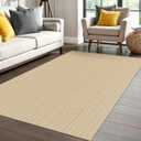 IOHOUZE Washable Area Rug 4x6 Non Slip Rubber Backed Woven Rugs for Entryway Indoor Bedroom Rugs Kitchen Rug Floor Throw Carpet for Entrance Front Door Living Room, Warm Beige/Orange/Apricot