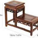 2 Tier Wing Wood Vase Display Stand Asin Vintage Floral Figurine Riser for Vases, Statues, Bonsai, Collectibles, Home Decorative Shelf