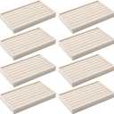 Highergo 8 Pcs Velvet Jewelry Trays Stackable Drawers Organizer Ring Earring Bracelet Necklace Storage Trays, 8.3x4.7x1''(7 Long Slots)