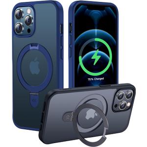 CASEKOO Designed for iPhone 12 Pro Max Case with Magnetic Invisible Stand [Military Drop Protection] [Compatible with MagSafe] Shockproof Slim Translucent Matte Cases 6.7 Inch 2020, Blue (for 12 Pro Max Case 6.7", Blue)