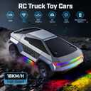WayEee 1/24 Remote Control Car Cyber RC Truck, RC Cars with Colorful Lights | 2.4GHz remote control, 2 rechargeable batteries 18KM/H racing car toy pvc shell for kids boys girls birthday gifts
