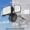Onforu 100w Dusk to Dawn Outdoor Lighting,11000LM Led Outdoor Light from Dusk Till Dawn,Super Bright Flood Light,IP66 Waterproof Exterior Security Black Light Fixture,3 Heads Photocell for Garage,Yard