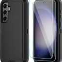 ONOLA Phone Case for Samsung Galaxy S23 FE Case with HD Screen Protector, Heavy Duty Shockproof & Dropproof 3-Layer Cover Phone Case for Galaxy S23 FE 6.4'', WineRedPink
