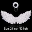 Angel Costume Wings And Halo Angel Costume for Girls Kids Women Adult Halloween Christmas (White)