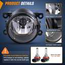 Nilight Fog Light Assembly Compatible with 2005 2006 2007 2008 2009 2010 2011 2012 2013 2014 Ford Mustang Focus Explorer Ranger Nissan Frontier Lincoln Navigator Honda Accord Pilot