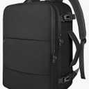 Taygeer Travel Laptop Backpack for Men Women, Airplane Approved Travel Backpack Suitcase with Usb Charging Port, Lightweight College 35l Luggage Bag 15.6inch Laptop Mochila Gifts for Business,Black