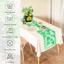 5 x St Patricks Day Table Runner Green Lucky Shamrock Table Runner 13 x 72 Inch St Patricks Lace Table Runner Embroidered Clover Lace Table Runners for St Patricks Day Irish Themed Party Decorations