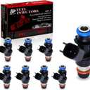 8Pcs 12580681 GM19421333 Fuel Injectors,Compatible w/Chevy 4.8L 5.3L Tahoe Silverado 1500 Express 2500 2007 2008 2009,Compatible w/GMC 4.8L 5.3L 6.0L Yukon Xl Sierra 1500-2 Holes