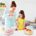 Goiio 25 Pcs Clear Hoagie Container, 7.3 x 4.9 x 3.8 inch Plastic Hinged Food Container, Disposable Clamshell Take Out Food Containers for Salads, Hamburger, Fruit, Cake, Cookie, Sandwiches