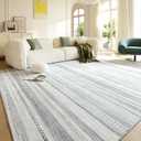 Area Rugs for Living Room: 9x12 Washable Boho Rug for Bedroom Large Neutral Bohemian Moroccan Farmhouse Geometric Dining Room Rugs Ultra Soft Floor Carpet Indoor for Home Office - Grey
