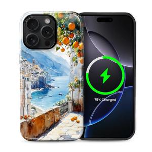 Case for iPhone 15 Pro Max, Magnetic Hybrid Shockproof Protective Phone Case with MagSafe Compatible Design, Lemon Coast