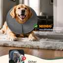 MIDOG Inflatable Dog Cone Collar Soft Dog Cone Alternative After Surgery, Comfortable Recovery Neck Donut ECollar for Small Medium & Large Dogs and Cats to Stop Licking & Vision-Friendly (Grey,M+)