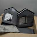 Rest-Eazzzy Cat House for Outdoor Cats, Weatherproof and Insulated Feral Cat House with Mat and Clip, Easy to Put Together, Selfwarming Cat Shelter for Winter, Never Blow Away (Grey, House X 2)