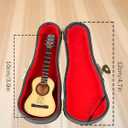 Miniature Guitar, 3.9in Wooden Tiny Guitar Decorative Model for Mini Music Ornament Display Dollhouse Accessories Model Home Decoration