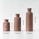 LUKA Ceramic Rustic Farmhouse Vase,Terracotta Vases for Decor,Vase Set of 3,Vases for Your Bedroom,Office,Living Room,Fireplace,Bookshelf Decor,Housewarming 10+7.5+5 Inch