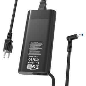 135W Laptop Charger Compatible with HP Spectre X360 15 16 2-in-1 16t-f100 15t-df1 15-df 16-f Business Laptop Pavilion Gaming 16 15 17 16-a 15-ec 15-cx 15-ec0751ms l15534-001 Power AC Adapter