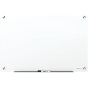 Quartet Whiteboard, Glass Dry Erase Board, Magnetic, 6' x 4', Brilliance High Contrast White Glass, Frameless Mounting, Accessory Tray, 1 Dry Erase Marker and 2 Glass Board Magnets (G27248W)