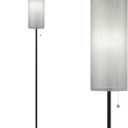 Coucrek Floor Lamp for Living Room, 3 Color Temperature Modern Standing Lamps, Minimalist Floor Lights for Bedroom, Office, Reading,Gray
