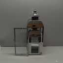 JHY DESIGN Set of 2 Stainless Steel Decorative Candle Lanterns 20.5"&15" High Metal Candle Lanterns for Indoor Outdoor Events Parities Weddings Vintage Style Hanging Lantern (Silver)