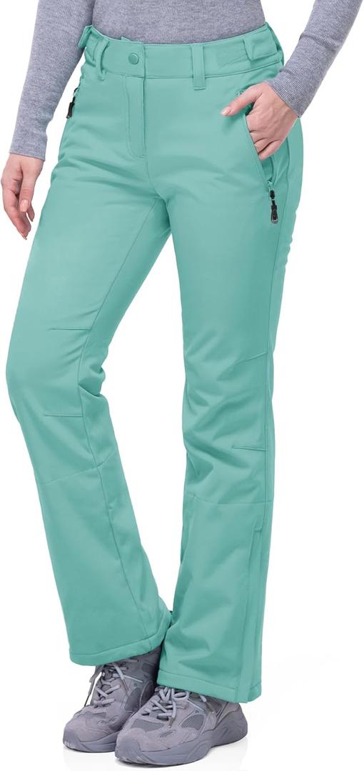 33,000ft Women's Softshell Snow Pants Waterproof Warm Ski Pants Insulated Ripstop Snowboard Winter Pants (6)