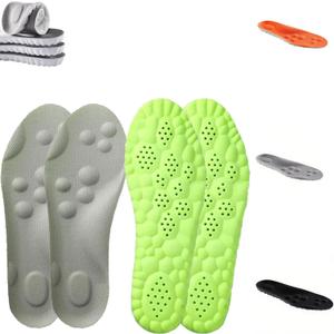 Pickleball Insoles, Insoles Men & Women, 4D Anti-Slip Prevent Foot Odor Providing Shock Absorption and Cushioning Memory Foam Insole (Grey-Green(Buy 2get 4), Men10/Women11.5)