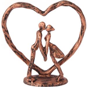 Anniversary Wedding Gift for Her Wife Husband CoupleAntique Bronze Metal Couple Figurine Heart Sculpture Love Statue,Romantic 1st to 60th Anniversary,Includes Gift Box and Valentines Gifts
