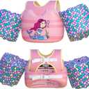 Dark Lightning Toddler Swim Vest for Age 2/3/4/5/6/7 Years Old, Toddler Floaties with Arm Wings 30-50 Pounds,USCG Approved Kids Life Jacket for Boat/Sea/Pool/Puddle (Mermaid)