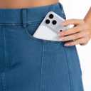 THE GYM PEOPLE Women's Stretchy Jean Skorts Slim Fit Side Split Casual Denim Skirts with Pockets (Blue), S