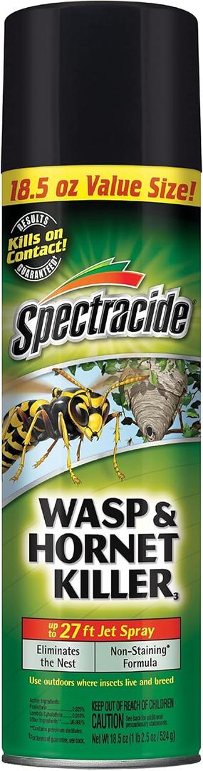 Spectracide Wasp & Hornet Killer Aerosol Kills Wasps, Hornets And Yellow Jackets On Contact & Eliminates The Nest