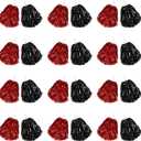 24 Pcs Cheerleading Pom Poms, Metallic Foil Handle Cheer Squad Team Spirited Fun for Party, Sports Dance Cheer, 30 Grams Weight Each (Red, Black)