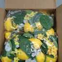 4 Pcs Artificial Lemon Flower Garland Vine, 28 Ft Fake Yellow Lemon Vines Silk Flowers Hanging Floral Garlands Decoration for Room Wall, Flower Themed Party, Wedding Supplies