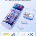 Vaydeer AM/PM Metal Pill Organizer, Weekly Pill Box with Built-in Desiccant Compartment, Airtight Travel Pill Case for Medication, Vitamins & Supplements (Silver)