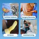 HCS XL Non-Slip Hospital Socks with Grips for Women & Men (6 Pairs) - 360 All-Around Tread Non-Slip Sock for Elderly/Seniors - Hospital Grip Socks, Fall Risk Patient Slippers (Yellow, XL)