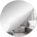 DARENYI 12'' Round Wall Mirror Tiles High Clear Reflecticon Self Adhesive Acrylic Mirror Sheets Circle Stickers for Bathroom, Bedroom, Door, Home Decor (12"L x 12"W)